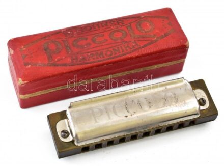 Piccolo szájharmonika, 1930 körül, dobozban, h:8cm