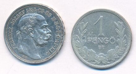 1915KB 1K Ag 'Ferenc József' + 1926. 1P Ag T:1-,2-