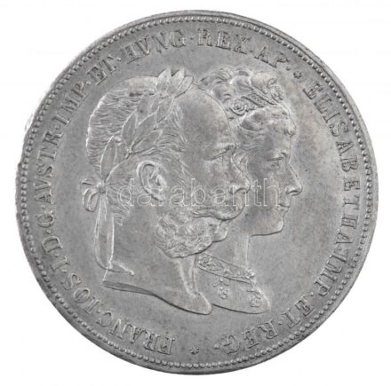 Ausztria 1879. 2G Ag 'I. Ferenc József és Erzsébet királynő / Ezüstlakodalom' Bécs T:2 kis ph. Austria 1879. 2 Gulden Ag 'Franz Joseph and Elisabeth / Silver Jubilee' Vienna C:XF small edge error Krause X#M5