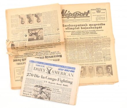 1960 Népsport 14 száma: 1960. szept. 1. - 14. XVI. évf. 178. sz. - 191. sz. Bennük a XVII. nyári olimpiai játékok, a római olimpia híreivel. Kárpáti Rudolf kardvívó és a férfi kardcsapat, a férfi öttusa csapat és Németh Ferenc