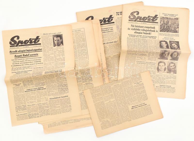 1956 Sport 25 száma: I. évf. 2.-22,24-27. sz. 1956. nov. 27. - dec. 31. Bennük a XVI. nyári olimpia, a Melbourne-i olimpia híreivel, Urányi János-Fábián László kajak-kenu, Papp László ökölvívó, Kárpáti Rudolf vívó és a - Image 2
