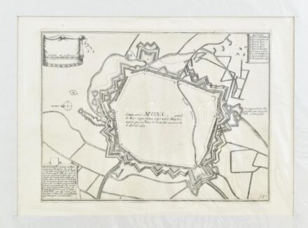 cca 1700-1720 Mons térképe, rézmetszet, jelzés nélkül, (in: Les Forces de l'Europe, Asie, Afrique et Amerique, ou description des principales villes, avec leurs fortifications, ...Dessignées par les meilleurs ingenieurs, particulierement
