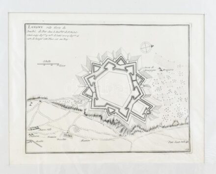 cca 1700-1720 Longwy térképe, rézmetszet, jelzés nélkül, (in: Les Forces de l'Europe, Asie, Afrique et Amerique, ou description des principales villes, avec leurs fortifications, ...Dessignées par les meilleurs ingenieurs, particulierement
