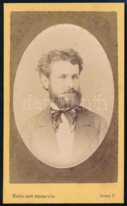 cca 1890 vizitkártya férfiról Veress F. Kolozsvár
