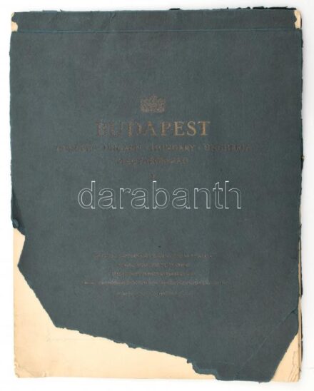 cca 1910 Budapest 12 db festrményreprodukció a város részleteivel sérült papírborítóval