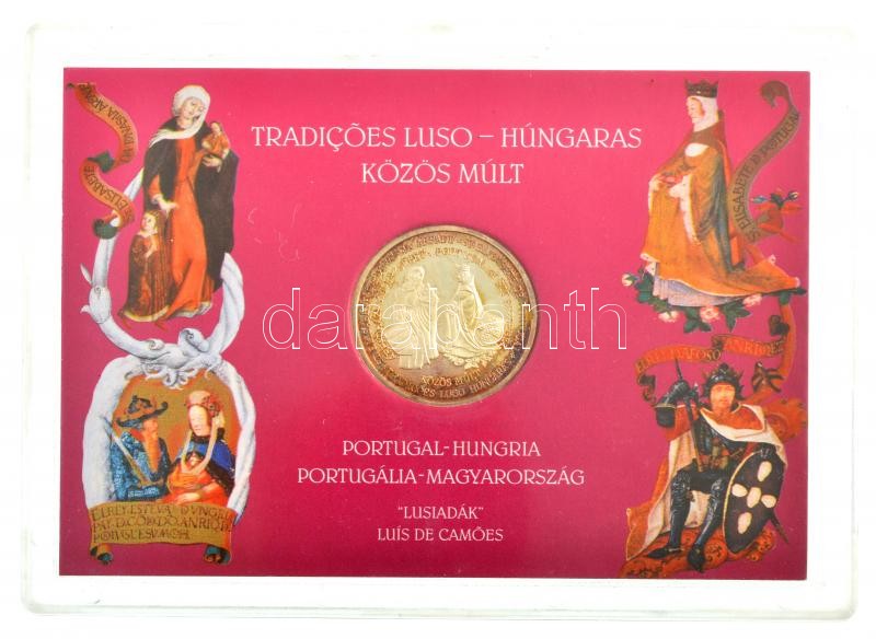 1998. 'Magyarország a Lisszaboni Expón '98 (Carolina - A kontinens első gőzhajója / Árpádházi Szt. Erzsébet - Portugáliai Szt. Erzsébet)' Ag emlékérem, műanyag dísztokban, sorszámozott tanúsítvánnyal, sérült