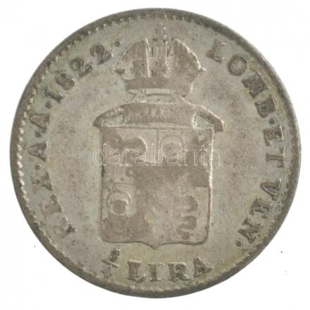 Olasz Államok / Lombardia-Velence 1822V 1/4L Ag 'I. Ferenc' T:2-,3 patina Italian States / Lombardia-Venetia 1822V 1/4 Lira Ag 'Franz I' C:VF,F patina Krause C#4.3