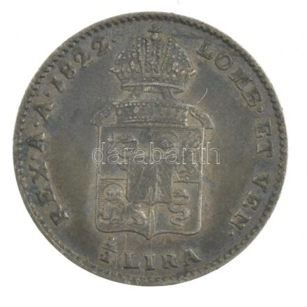 Olasz Államok / Lombardia-Velence 1822M 1/2L Ag 'I. Ferenc' T:2,2- patina, kis karc, kis anyaghiba Italian States / Lombardia-Venetia 1822M 1/2 Lira Ag 'Franz I' C:XF,VF patina, small scratch, a small material error Krause C#5.2