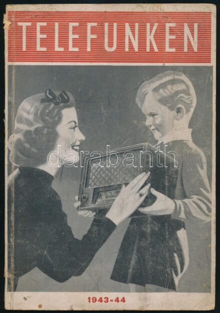 cca 1943 Telefunken 1943-44 rádió katalógus, fekete-fehér képekkel illusztrált, kissé sérült, foltos, 28 p.