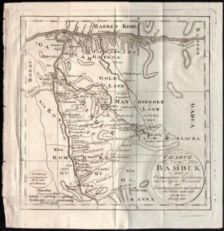 1811 Térképgyűjtemény. 4 db térkép Afrika, Guinea, (Charte von Bambuk 16x18 cm, Charte von Niederguinea 30x41 cm, Charte der Südspize von Afrika oder Hottentotten und Caplands, 39x29 cm, Charte von einem Theile der Ost-Küste vo Afrika 29x39