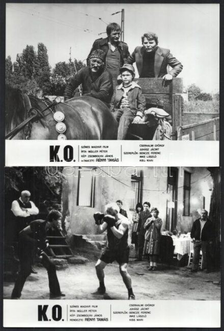 1977 ,,K.O.' című magyar film jelenetei és szereplői, 13 db vintage produkciós filmfotó, 18x24 cm