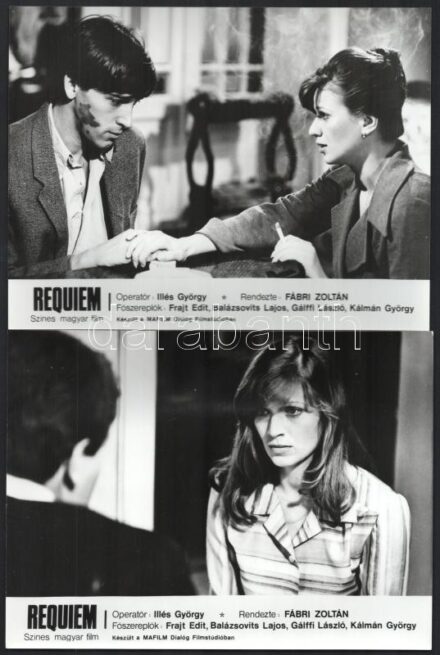 1981 ,,Requiem' című magyar film jelenetei és szereplői, 7 db vintage produkciós filmfotó, 18x24 cm