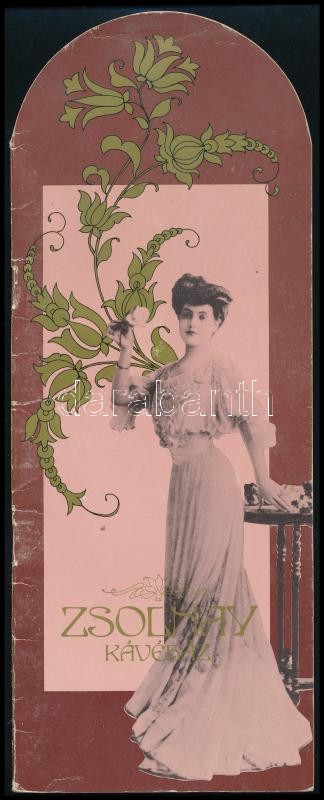 1990 Zsolnay Kávéház (Hotel Béke Bp.) menü és itallap, kissé kopott, 29,5x11,5 cm