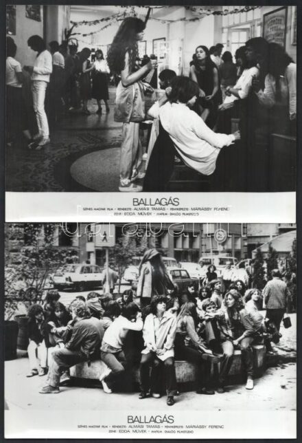 1980 ,,Ballagás' című magyar film jelenetei és szereplői, 6 db vintage produkciós filmfotó, 18x24 cm