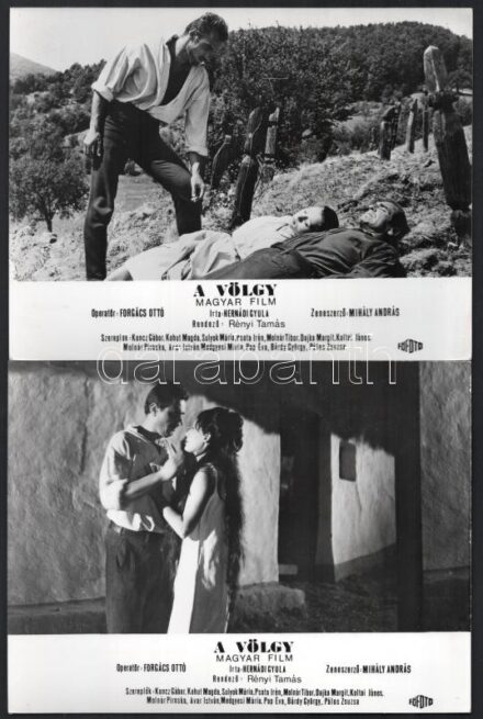 1968 ,,A völgy' című magyar film jelenetei és szereplői, 13 db vintage produkciós filmfotó, 18x24 cm