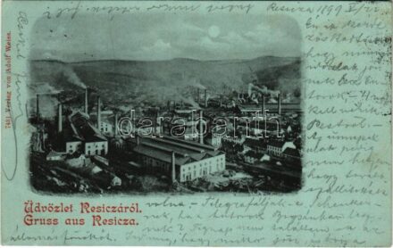 1899 (Vorläufer) Resicabánya, Resicza, Recita, Resita; vasgyár. Adolf Weiss kiadása / ironworks, iron factory (EK)