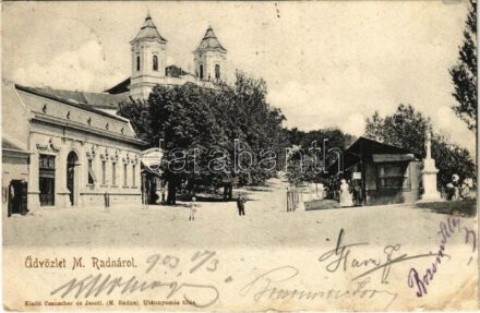 1903 Máriaradna, Radna (Lippa, Lipova); Fő tér, templom. Csauscher és Jesztl kiadása / main square, church (r)