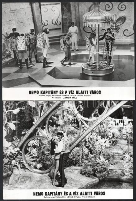 1969 ,,Nemo kapitány és a víz alatti város' című angol film jelenetei és szereplői, 19 db vintage produkciós filmfotó, kisebb hibákkal,18x24 cm
