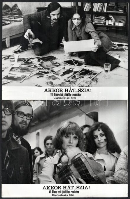 1971 ,,Akkor hát ... szia' című csehszlovák film jelenetei és szereplői, 13 db vintage produkciós filmfotó, kisebb hibákkal,18x24 cm