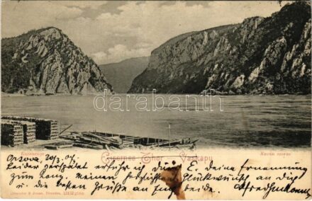 1907 Orsova, Kazán-szoros / Kasanpartie, Kazanenge / Cazane / gorge, canal (fa)
