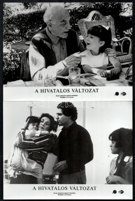 1985 ,,A hivatalos változat' című argentin film jelenetei és szereplői, 8 db vintage produkciós filmfotó, 18x24 cm