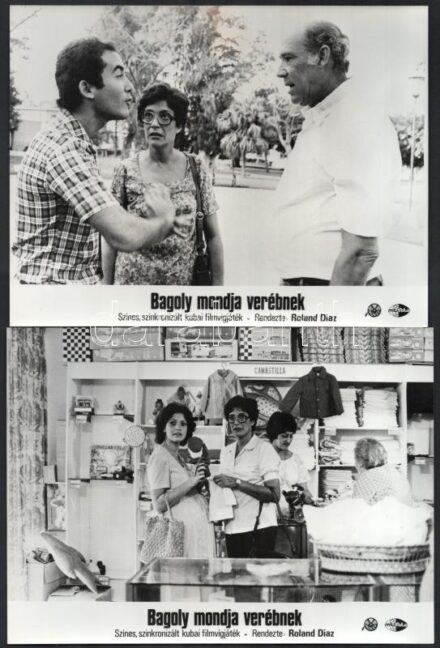 1985 ,,Bagoly mondja a verébnek' című kubai film jelenetei és szereplői, 5 db vintage produkciós filmfotó, 18x24 cm