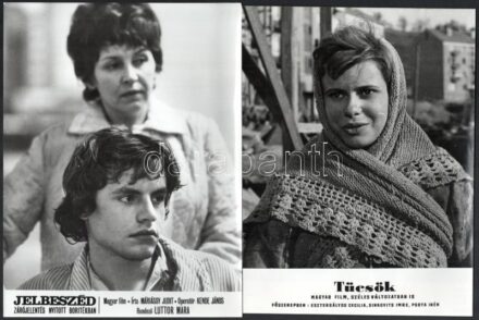cca 1987 előtt készült magyar filmek egy-egy jelenete, 13 db vintage produkciós filmfotó, válogatás Pánczél György (1920-?) filmtörténész hagyatékából (film- és színházifotó gyűjteményéből), kisebb hibákkal, 18x24 cm