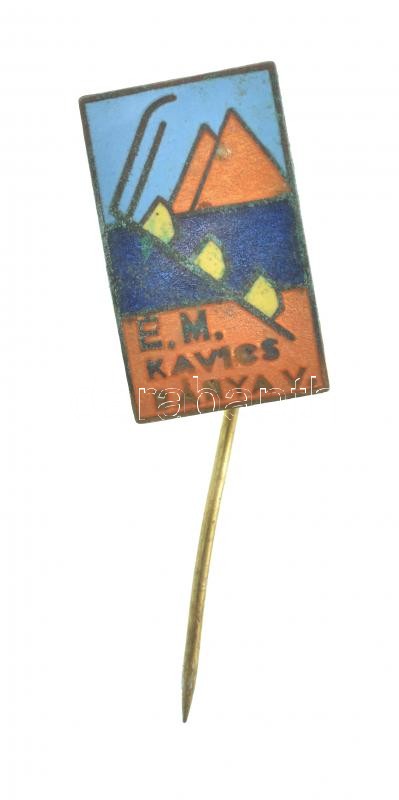 ~1960-70 'É.M. Kavicsbánya Vállalat.' zománcozott fém kitűző T:2 patina