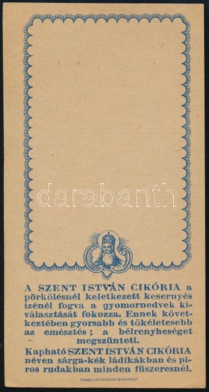 Szent István cikória számolócédula