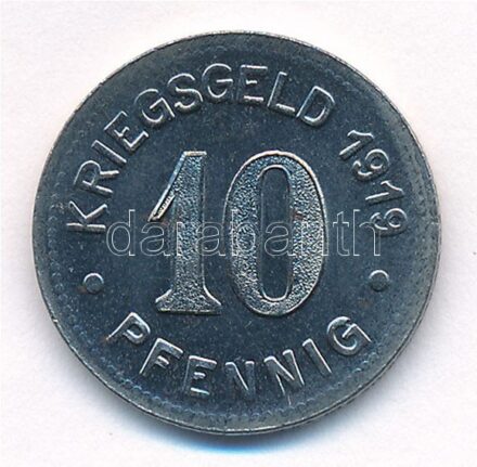 Német Birodalom / Bottrop 1919. 10pf 'KRIEGSGELD' Fe szükségpénz T:1-,2 German Empire / Bottrop 1919. 10 Pfennig 'KRIEGSGELD' Fe necessity coin C:AU,XF