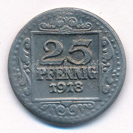 Német Birodalom / Münster 1918. 25pf 'KRIEGSGELD' Fe szükségpénz T:1-,2 ph. German Empire / Münster 1918. 25 Pfennig 'KRIEGSGELD' Fe necessity coin C:AU,XF edge error