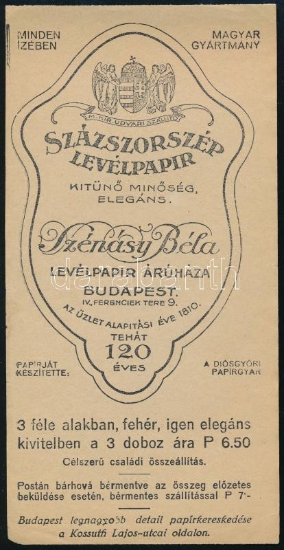 Százszorszép levélpapír Szénásy Béla számolócédula