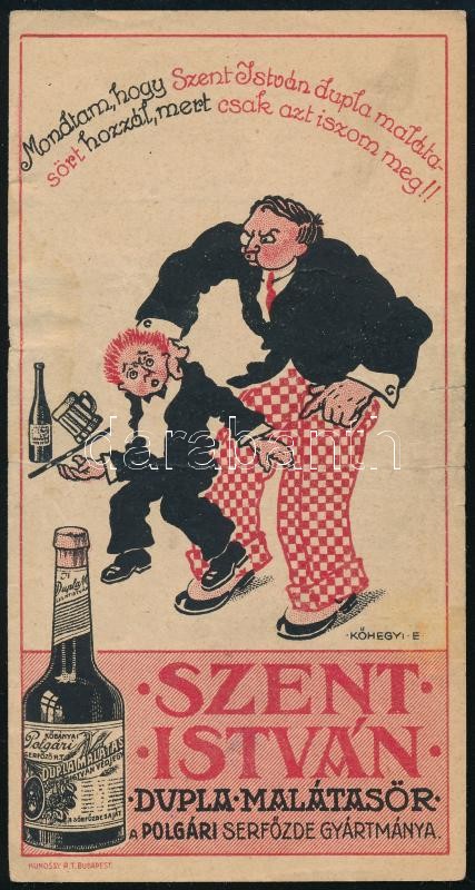 Szent István dupla malátasör számolócédula