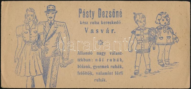 Pásty Dezsőné készruha kereskedő számolócédula