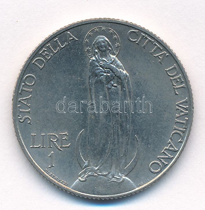 Vatikán 1937. 1L Ni 'Szűz Mária' T:1- Vatican 1937. 1 Lire Ni 'Virgin Mary' C:AU