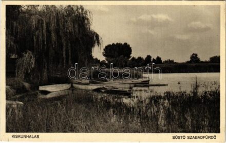 1936 Kiskunhalas, Sóstó szabadfürdő (ragasztónyom / glue marks)