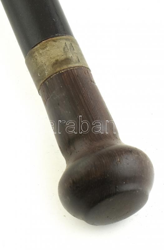 Ébenfa sétapálca fém rátétekkel, hibátlan, h:93cm - Image 2