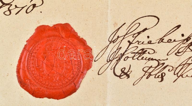 1810 Joggyakornoki oklevél Sigray Zsigmond részére Pest vármegye viaszpecsétjével - Image 2