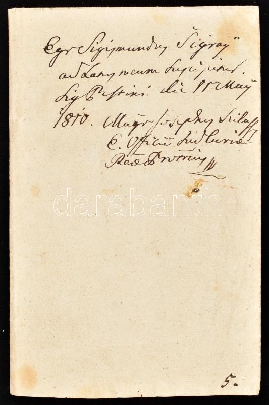 1810 Joggyakornoki oklevél Sigray Zsigmond részére Pest vármegye viaszpecsétjével - Image 3