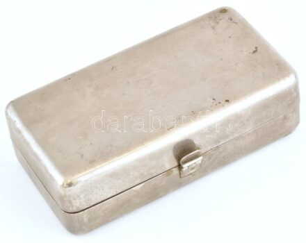 Alpakka doboz, kopott, jelzés nélkül, 15x8x5cm