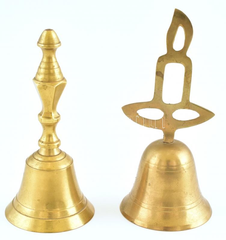 2db réz csengő, kopott, m:13-14cm