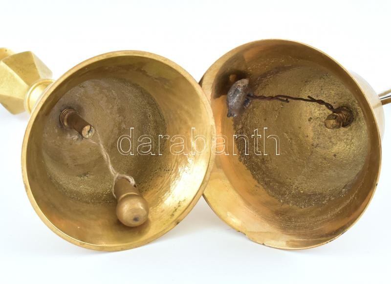 2db réz csengő, kopott, m:13-14cm - Image 2