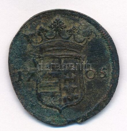 1705. X Poltura Cu 'II. Rákóczi Ferenc' (7,19g) T:2- patina Hungary 1705. X Poltura Cu 'Francis II Rákóczi' (7,19g) C:VF patina Huszár: 1535., Unger II.: 1133.a