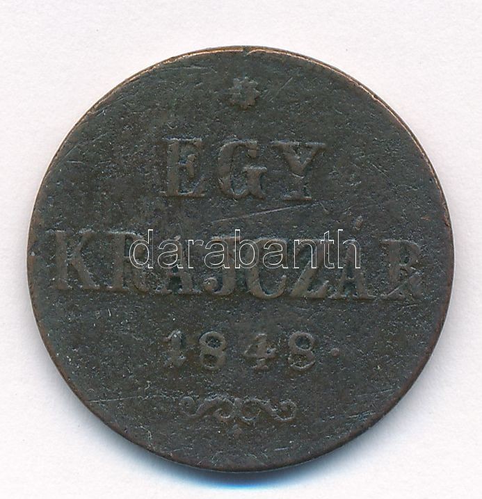 1848. 1kr Cu T:2-,3 Adamo B1