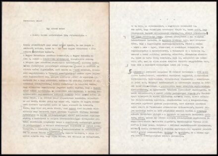1982 Keresztury Dezső (1904-1996) Széchenyi-díjas író, költő, irodalomtörténész Kodály-emlékünnepségre írt előadásának gépirata, kísérőlevéllel, Dr. Margócsy József (1919-2013), a Bessenyei György Tanárképző Főiskola