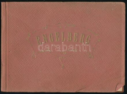 cca 1911 Engelberg, képes album 16 db fekete-fehér fotóval, kissé sérült, kopott papírkötésben