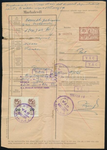 33 db marhalevél az 1960-as évekből