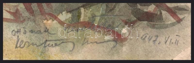 Olvashatatlan jelzéssel: Erdőrészlet, 1947. Akvarell, papír, lap széle sérült. 39x29 cm - Image 2