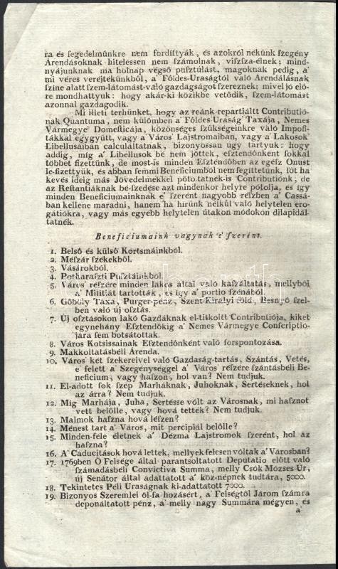 1788 Nagykőrös városának folyamodványa az alsipánhoz adómérséklést kérve. 6 nyomtatott oldal - Image 2