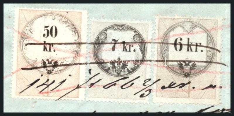 1862 Mosonmagyaróvár, nyugta 50+7+6 kr okmánybélyeggel - Image 2